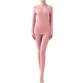 thumbnail image 4 of Sakmal Women Thermal Underwear Set Winter Plus Size Sleepwear Warm Pink Ladies Base Layer Sizes M-3XL, 4 of 5