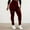 Wine, variant on Juslio Women Pants Elastic Waist High Elastic Elastic Waist Zipper with Pockets Workout Sporty Yoga Pants Comfortable Leggings