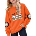 thumbnail image 3 of Gyexs Little Girls Halloween Sweatshirts Long Sleeve Tops, Daily Wear Relaxed Fit, Trick or Treat Apparel, 3 of 5