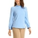 thumbnail image 4 of INSPIRAR CHIC Blusa Elegante de Manga Larga para Mujeres con Volantes y Cuello de Lazo Top de Trabajo XS Azul Cielo, 4 of 6