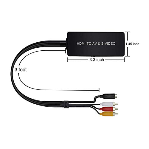 Landsdækkende rekruttere Rejse HDMI to S Video Converter, HDMI to AV Composite Audio Video Converter, HDMI  to RCA Adapter with RCA and Svideo Cable Support 1080p for PC Laptop Xbox  PS3 TV STB VHS VCR Blue-Ray DVD - Walmart.com