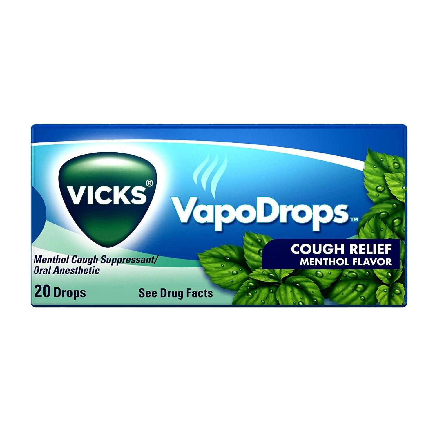 Vicks VapoDrops Cough Drops, Menthol, 20 ct (2 Packs of 20)