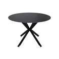 thumbnail image 1 of MUNDO IN MUEBLES Mesa de Comedor ALATRI 1349 Negro | Cubierta Redonda de Piedra Sinterizada | Base Metálica Resistente con Niveladores | Fácil Armado y Diseño Moderno | Ideal para Comedores, 1 of 8