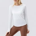 thumbnail image 4 of aidice Workout Tops for Women Running Crewneck Long Sleeve Fitting Shirts Breathable Athletic Gym Tops, 4 of 9