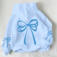 thumbnail image 6 of Posijego Girls Cute Hoodies Bow Print Valentine's Day Pullover Hooded Sweatshirts Long Sleeve Tops with Pocket, 6 of 7