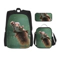 thumbnail image 1 of Disketp Squirrel Mochila Estampada de Gran Capacidad con Lonchera y Estuche, Set de 3 Piezas para Estudiantes, 1 of 7