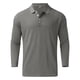 thumbnail image 4 of Camiseta de manga larga con cuello abotonado y rayas para hombre - Poliéster spandex, estilo informal, 4 of 5