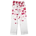 thumbnail image 5 of LYEAA Womens Valentines Pajama Set Heart Print Lapel Long Sleeve Button Down Shirt and Pant Sleepwear Holiday Loungewear, 5 of 6