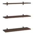 thumbnail image 4 of Repisa − Barcelona. Juego de 3 Repisas Organizadoras Tipo Flotante de Pared 60x20 Cm, Incluye Ménsulas, Tornillos Y Taquetes. Cada Repisa Aguanta 25 Kg. (Madera café), 4 of 7