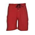 thumbnail image 4 of Hanes Men's 2-Pack Cotton Lounge Drawstring Knit Shorts with Waistband & Pockets, Red/Grey Heather, XX-Large, 4 of 5