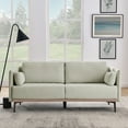 thumbnail image 3 of 72.83 inch Sofa Couch, Mid Century Modern Sofa Couch for Living Room, Linen Fabric Upholstered 3-Seater Sofa with Iron Legs for Compact Small Space, Apartment, Bedroom, Dorm, Office, Beige, 3 of 9