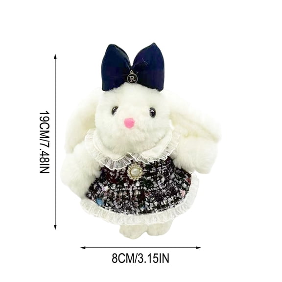 A Plush Bunny Keychain Long Eared Rabbit Pendant Bag Charm Cute Toy Girls Accessory