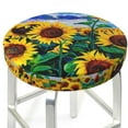 thumbnail image 3 of Lsque Landscape With Sunflowers Round Bar chair cushion covers Velvet Fabric Premium Comfort Protects from Scratches and Stains for 14-17 Inch Chair- 13 inch, 3 of 7
