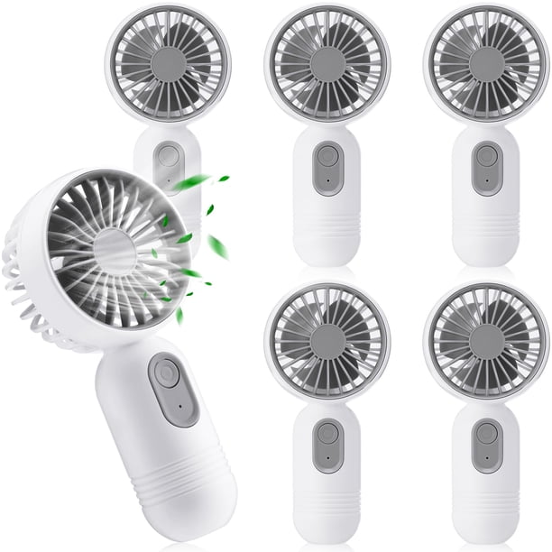 Mini ventilador portátil Rossesay de 3 velocidades, recargable por USB, blanco, x6