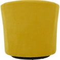thumbnail image 4 of Fox Hill Trading Traditional Fabric Curved Arm Swivel Tub Chair in Yellow, 4 of 4