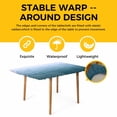 thumbnail image 4 of Blue Coastal Wave Table Cloths for 4 Foot Rectangle Tables, Summer Ocean Nautical Beach Ombre Patio Waterproof Elastic Fitted Tablecloths, Washable Rectangular Table Cover for Camping, 4 of 8