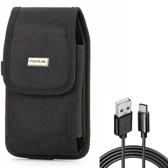 6ft USB Cable w Case Belt Clip for Samsung Galaxy S20 Fan Edition - Type-C Charger Cord Power Wire, Swivel Holster Rugged Cover fits Galaxy S20 FE (Fan Edition)