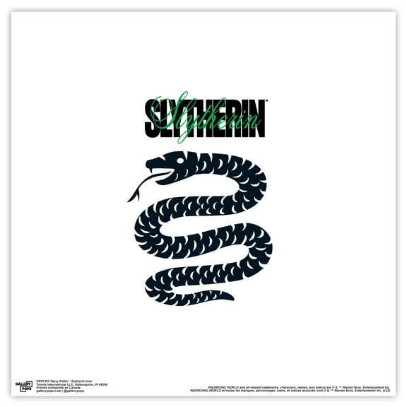 Gallery Pops Harry Potter - Slytherin Icon Wall Art, Unframed Version, 12" x 12"