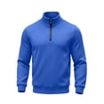 thumbnail image 4 of USNSM Mens Zip Up Sweatshirt No Hood Mock Neck Sweatshirts Men's Fleece Jackets Full Zip Lightweight Jacket with Pockets Blue L, 4 of 8