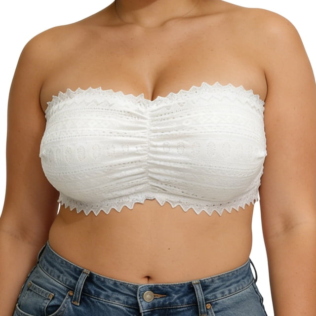 Full Figure Lace Strapless Bra with Back Support for Enhanced Push-Up Comfort and All-Day Confidence