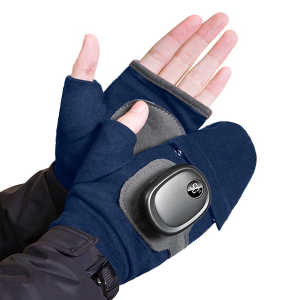 Guantes calefactores de invierno recargables tipo C con 3 niveles de calor para hombres y mujeres (azul)