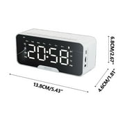 MagicXflow Alarm Clock,Digital Alarm Clock for Heavy Sleepers,Dual Alarms Weekday/Weekend Mode, Large Display Auto Dimmer, Sleek Mirror Design Portable Clock With Bluetooth Speaker-White
