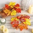thumbnail image 3 of Pumpkin Maple Leaf Crown Candle Rings, Set of 2, 3 of 11