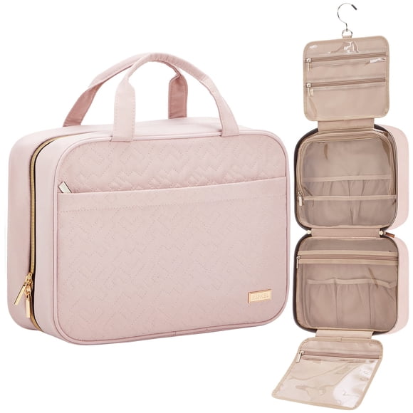 Neceser de viaje NISHEL para mujer con organizador colgante, color rosa