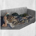 thumbnail image 6 of United States Soft Flannel Fleece Throw Blanket, Central Park from the Air Surrounded by Buildings Downtown View, Cozy Plush for Indoor and Outdoor Use, 60" x 80", Fern Green Sand Brown, by Ambesonne, 6 of 6