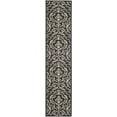 thumbnail image 3 of Safavieh Courtyard Dara Damask Indoor/Outdoor Runner Rug, Black/Sand, 2'3" x 14', 3 of 9