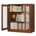 thumbnail image 2 of Palace Imports 100% Solid Wood 3-shelf Bookcase with Adjustable Shelves and Frosted Glass Doors, Mocha, 2 of 2