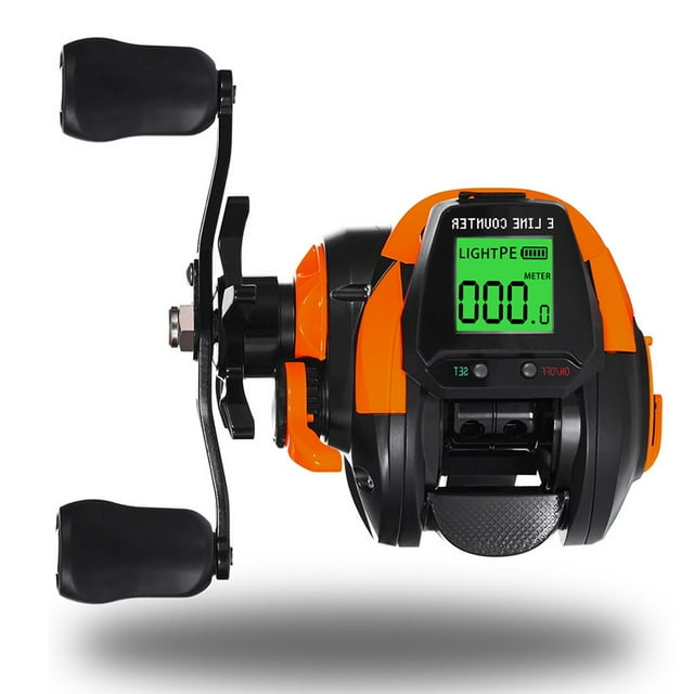 7.2:1 Bite Alarm Digital Fishing Baitcasting Reel Line Counter Depth Position Left hand