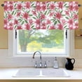 thumbnail image 5 of Summer Lily Window Valance for Kitchen, Watercolor Pink Flower Pastoral Style Rod Pocket Short Curtain for Small Windows, Light Filtering Decorative Valance, 60 x 14 Inch, 1 Panel, 5 of 6