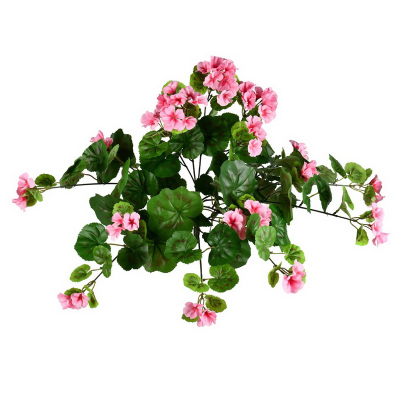 Vickerman 607817 16" Pink Hanging Geranium Bush (FA193002) Home