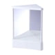 thumbnail image 1 of Espejo de maquillaje transparente con imagen no reversible, soporte para cosméticos blanco, 1 of 9
