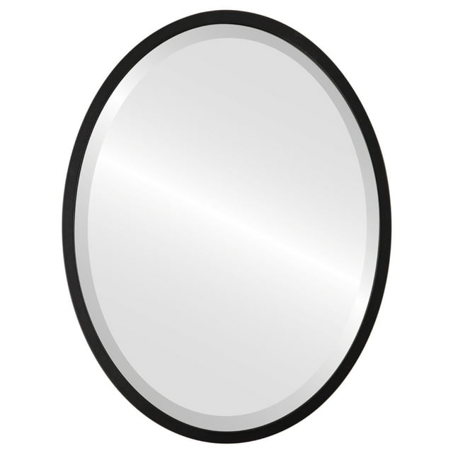 Miroir Ovale Encadré London - Noir Mat - 23 Pouces x 29 Pouces