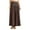 Coffee, variant on Women's Pleated Maxi Skirt Elastic Waist A-Line Flowy Long Skirt with Pockets Summer Casual Daily Travel Beach Work Skirt