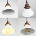 thumbnail image 3 of KAYYELAMP 3.2ft Adjustable Cord E26 Connection Replacement Hanging Light Walnut Base Dia 7.08" White Metal Shade Minimalist Pendant for Farmhouse Home Store(No Bulb), 3 of 5