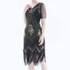thumbnail image 5 of Vestido de Manga Corta para las Mujeres Sexy Cuello en V Lentejuelas Y Detalle Bornilla Color Sólido, Poliéster Elegante para Fiesta Y Vestir de Noche, 5 of 7