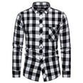 thumbnail image 4 of YFNNUP Mens Flannel Shirts Casual Button Down T-Shirt Long Sleeve Vintage Plaid Work Shirt Slim Fit Work Tee Shirts with Pockets, 4 of 4