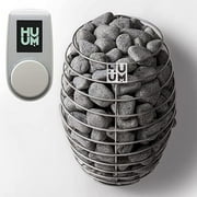 Drop 9 kW Sauna Heater + UKU Local Black + Display Panel White + Stones