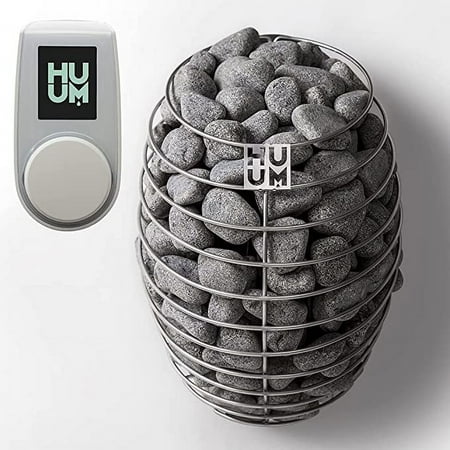 Drop 6 kW Sauna Heater with UKU Local Black - Display Panel White - Stones