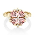 thumbnail image 2 of Gem Stone King 18K Yellow Gold Plated Silver Morganite Peach Zirconia Ring for Women (1.84 Cttw, Heart Shape 5MM, Gemstone Birthstone, Size 9), 2 of 3