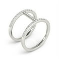 thumbnail image 3 of 14k White Gold Dual Band Bridge Style Diamond Ring (3/8 cttw) Size 3.5, 3 of 4