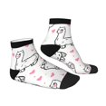 thumbnail image 3 of Bingfone Alpacas And Hearts Design Patterned Men'S Women'S Casual Cotton Socks, 3 of 9