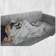 thumbnail image 6 of Saying Soft Flannel Fleece Throw Blanket, Be Who You Want to Be Message on Greyscale Circle Background, Cozy Plush for Indoor and Outdoor Use, 70" x 90", Pale Grey and Black, by Ambesonne, 6 of 6