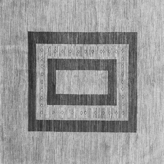 Ahgly Company Indoor Square Abstract Gray Contemporary Area Rugs, 7' Square