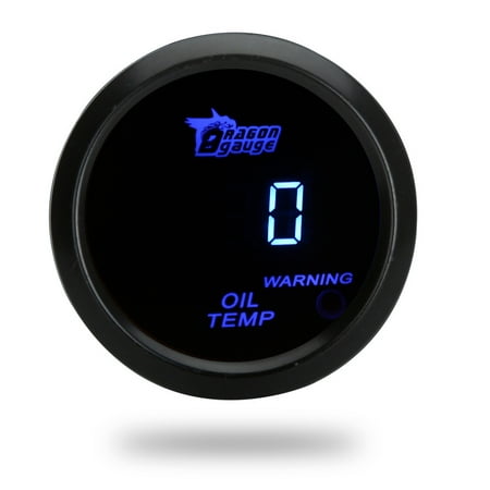 Digital Oil Temp Temperature Meter Gauge with Sensor for Auto Car 52mm 2in LCD 40~150 Celsius Degree Warning Light