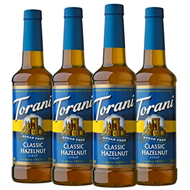 Torani Sugar Free Syrup, Classic Hazelnut, 25.4 Ounces (Pack Of 4