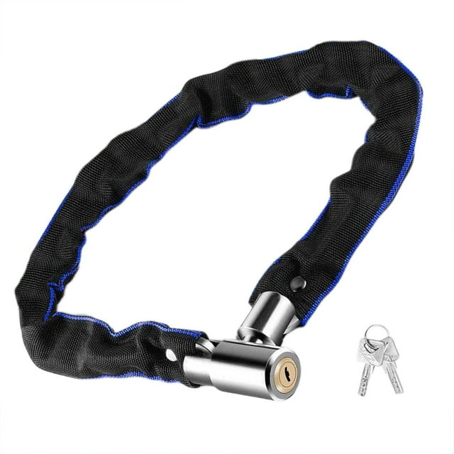 HLONK Road Bike Chain Lock Long AntiTheft Bicycles Chain Lock Bike Safety Chain Lock With 2 Key for Motorcycle Scooter Fence